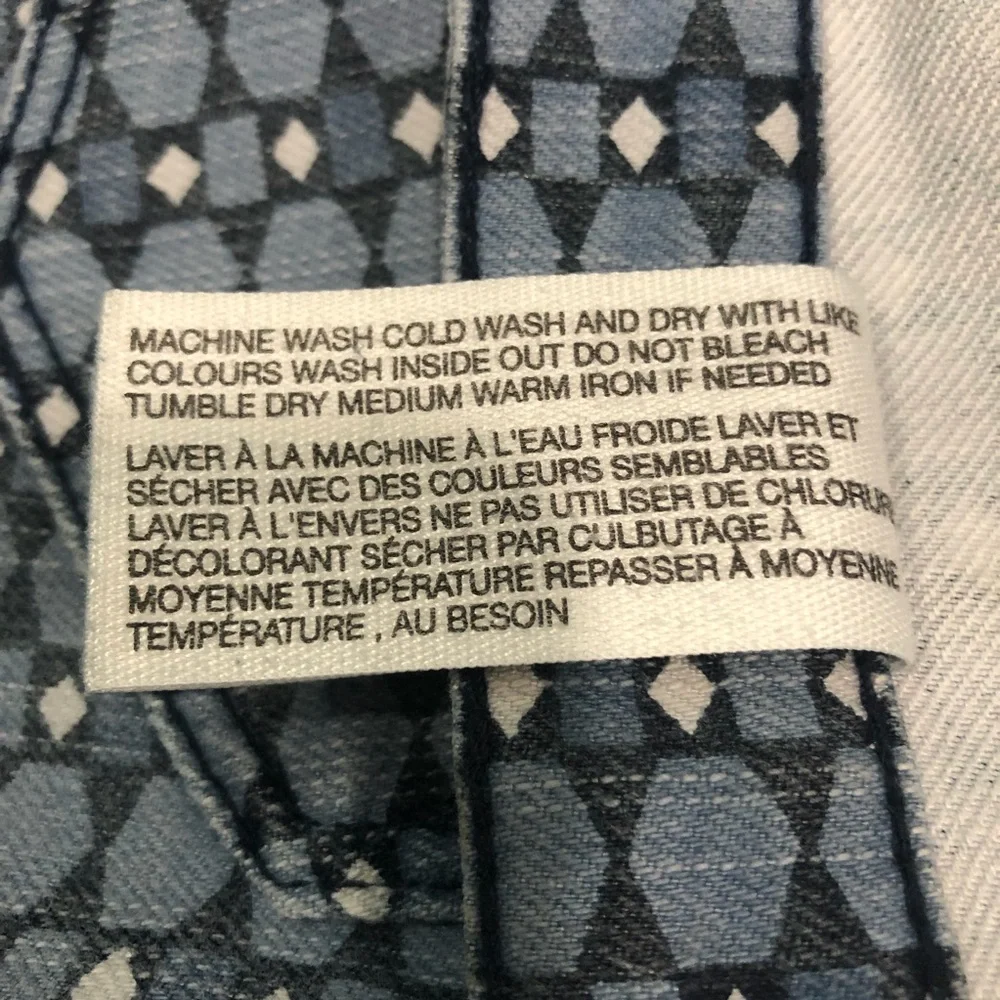JOE FRESH Denim Jeans Geo Print Blue White Size 4 - Picture 7 of 7
